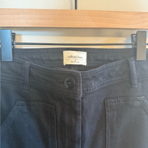 Aritzia Wilfred Free • Modern Utility Pant Women's Size‎ 00 in Black Wide Leg - Picture 4 of 12